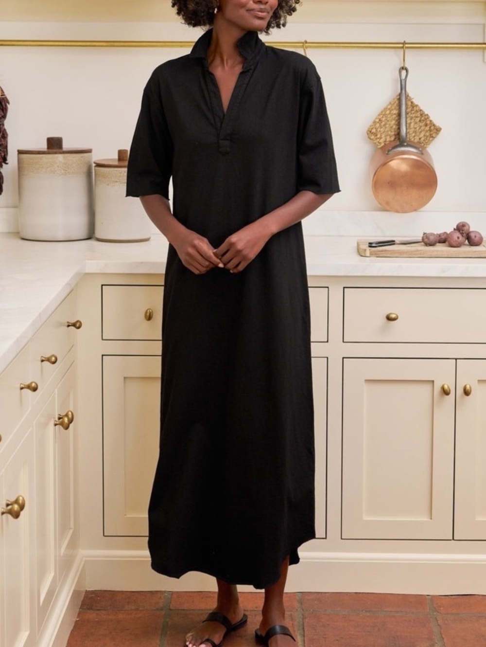 Frank & Eileen Perfect Polo Maxi Dress Black Medium